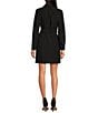 Color:Black - Image 2 - Connie Long Sleeve Button Down Collar Belted Poplin Shirt Dress