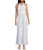 Gianni Bini Coordinating Charlie Pinstripe Button-Up Sleeveless Blouse, Color:Blue Pinstripe - Image 3