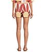 Gianni Bini Coordinating Sarah Mid Rise Pull On Printed Satin Shorts, Color:Sunburst - Image 2