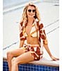 Gianni Bini Coordinating Sarah Mid Rise Pull On Printed Satin Shorts, Color:Sunburst - Image 6
