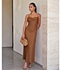 Gianni Bini Cosette Asymmetrical Drape Neck Sleeveless Linen Dress - Image 4