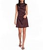 Gianni Bini Cove Satin High Neck Sleeveless Mini Dress - Image 1