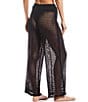 Color:Black - Image 2 - Crochet High Waisted Swimsuit Cover-Up Pants
