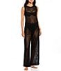 Color:Black - Image 3 - Crochet High Waisted Swimsuit Cover-Up Pants