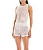 Color:White - Image 3 - Crochet High Waisted Tassel Tie Cover-Up Short