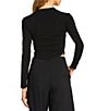 Gianni Bini Daily Long Sleeve Mock Neck Crop Top, Color:Black - Image 6