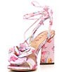 Color:Pink/Multi - Image 4 - Dakota Floral Print Flower Ankle Wrap Dress Sandals