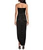 Gianni Bini Daphne Satin Ruched Straight Neck Sleeveless Asymmetrical Hem Sheath Dress, Color:Black - Image 2