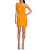 Gianni Bini Deliah One Bow Shoulder Sleeveless Sheath Crepe Mini Dress, Color:Apricot - Image 1