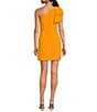 Gianni Bini Deliah One Bow Shoulder Sleeveless Sheath Crepe Mini Dress, Color:Apricot - Image 2