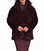 Gianni Bini Delta Notch Collared Long Sleeve Fur Jacket - Image 1