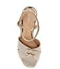 Color:Sand Gold - Image 5 - Dempsey Glitter Rhinestone Bow Platform Sandals