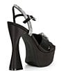 Color:Black - Image 2 - Dempsey Satin Rhinestone Bow Platform Sandals