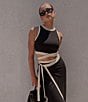 Gianni Bini Dena Ribbed Knit Coordinating Front Midi Wrap Skirt, Color:Black - Image 6