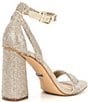 Color:Sand Gold - Image 2 - Dericka Rhinestone Two Piece Ankle Strap Block Heel Dress Sandals