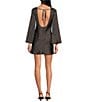 Gianni Bini Dionne Satin Leopard Print Long Sleeve Open Back Mini Dress, Color:Dark Leopard - Image 2
