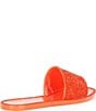 Color:Cara Orange - Image 2 - Dorritt Rhinestone Band Jelly Slides
