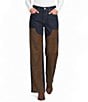 Gianni Bini Edie Suede Patch Straight Leg Indigo Denim Jeans - Image 1