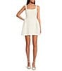 Gianni Bini Eliza Tweed Button Detail A-Line Dress, Color:White - Image 1