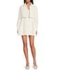 Gianni Bini Eliza Tweed Button Detail A-Line Dress, Color:White - Image 3
