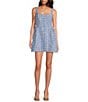 Gianni Bini Eliza Tweed Button Detail A-Line Dress, Color:Marina - Image 1