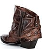 Gianni Bini Eller Distressed Leather Cuffed Block Heel Booties - Image 3