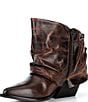 Gianni Bini Eller Distressed Leather Cuffed Block Heel Booties - Image 4