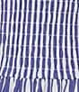 Gianni Bini Ellie Stripe Smocked Drop Waist Bubble Hem Dress, Color:White/Chambray - Image 3
