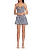 Gianni Bini Ellie Stripe Smocked Drop Waist Bubble Hem Dress, Color:White/Blue - Image 1