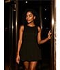 Gianni Bini Emma Crepe Structured Sleeveless A-Line Mini Dress, Color:Black - Image 12