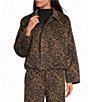 Gianni Bini Esme Tiger Printed Collared Long Sleeve Coordinating Wool Blend Bomber Jacket - Image 1