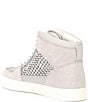 Color:Fog White - Image 3 - Evie Perforated Rhinestone High Top Sneakers