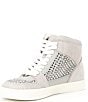 Color:Fog White - Image 4 - Evie Perforated Rhinestone High Top Sneakers