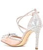 Color:Rose Gold - Image 3 - Ezlynn Clear Rhinestone Embellished Bow Pointed Toe Pumps