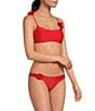 Gianni Bini Fabric Rosette Bralette Swim Top & Rosette V-Scoop Front High Leg Swim Bottom - Image 1