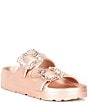 Gianni Bini Floatie Rhinestone Buckle EVA Pool Slide Sandals, Rose Gold - Image 1