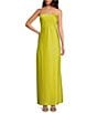 Gianni Bini Francesca Satin Strapless Slip Dress, Color:Chartreuse - Image 1