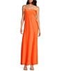 Gianni Bini Francesca Satin Strapless Slip Dress, Color:Mandarin - Image 1