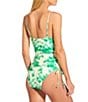 Gianni Bini French Countryside Ruched Side One Piece Swimsuit, Color:Green - Image 2