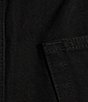 Color:Black - Image 4 - Friya High Rise Elastic Waist Cuffed Denim Shorts