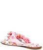 Color:Pink/Multi - Image 3 - Gabbie Floral Print Knotted Flat Sandals