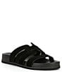 Color:Black - Image 1 - Gaige Suede Footbed Sandals