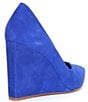 Color:Electric Blue - Image 2 - Garnett Suede Pointed Toe Wedge Pumps