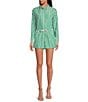 Color:White/Green - Image 3 - Georgie Woven Stripe Coordinating Button Front Long Sleeve Shirt
