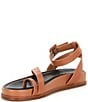 Color:Vacay Tan - Image 4 - Grayson Leather Footbed Platform Toe Loop Sandals