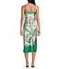 Gianni Bini Harper Satin Printed V-Neck Sleeveless Slip Midi Dress, Color:Green Print - Image 2