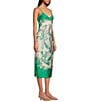 Gianni Bini Harper Satin Printed V-Neck Sleeveless Slip Midi Dress, Color:Green Print - Image 3