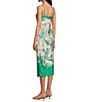 Gianni Bini Harper Satin Printed V-Neck Sleeveless Slip Midi Dress, Color:Green Print - Image 4