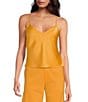 Gianni Bini Harper Satin V-Neck Cami, Color:Apricot - Image 1