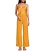 Gianni Bini Harper Satin V-Neck Cami, Color:Apricot - Image 3